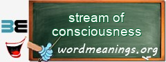 WordMeaning blackboard for stream of consciousness